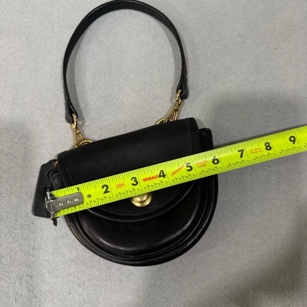 Coach Vintage Mini Bag Womens Black Leather Brass Turnlock 4MG-9826 USA Made